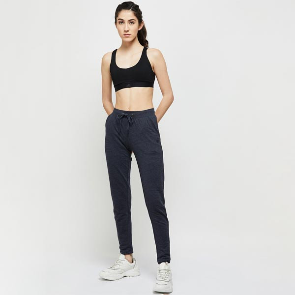 Women Navy Blue Track Pants