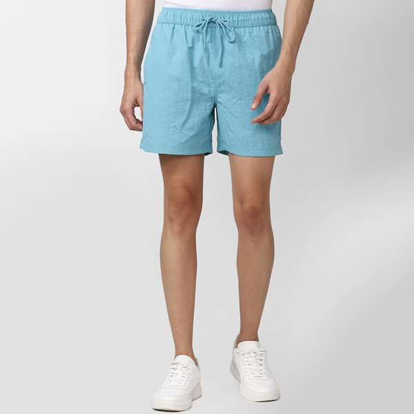 Men Blue Solid Swim Bottoms