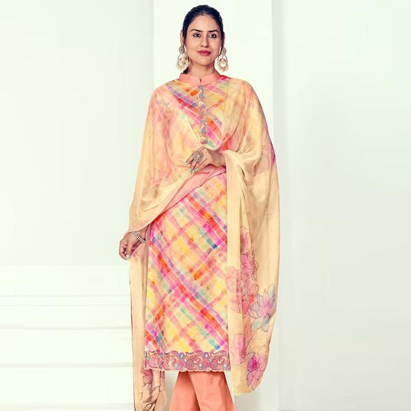 Printed Pure Cotton Unstitched Dress Material