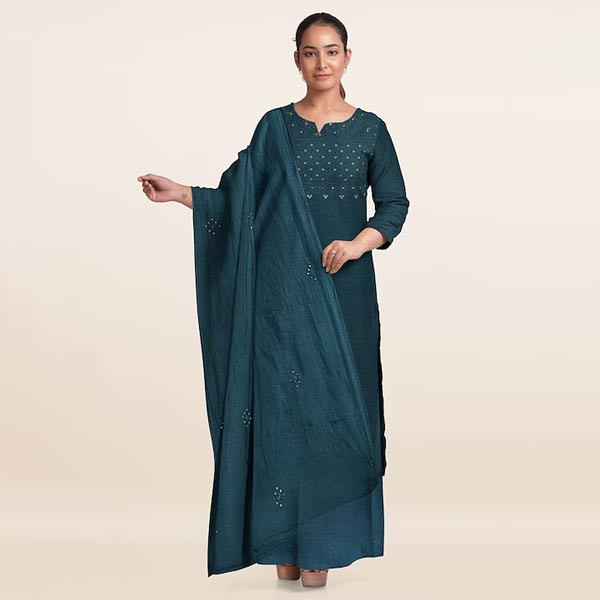 "Embroidered Sequinned Unstitched Dress Material "