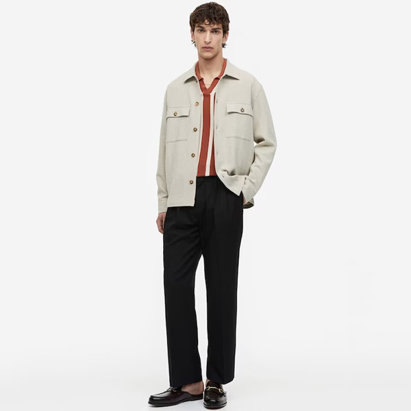 Men Loose Fit Tailored twill trousers